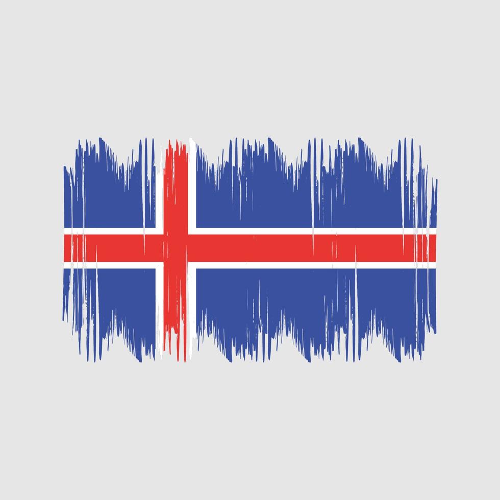 Iceland Flag Bush Strokes. National Flag vector