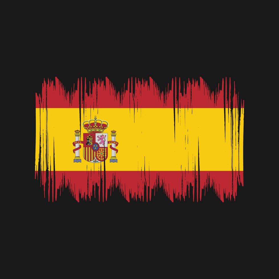 trazos de arbusto de bandera de españa. bandera nacional vector