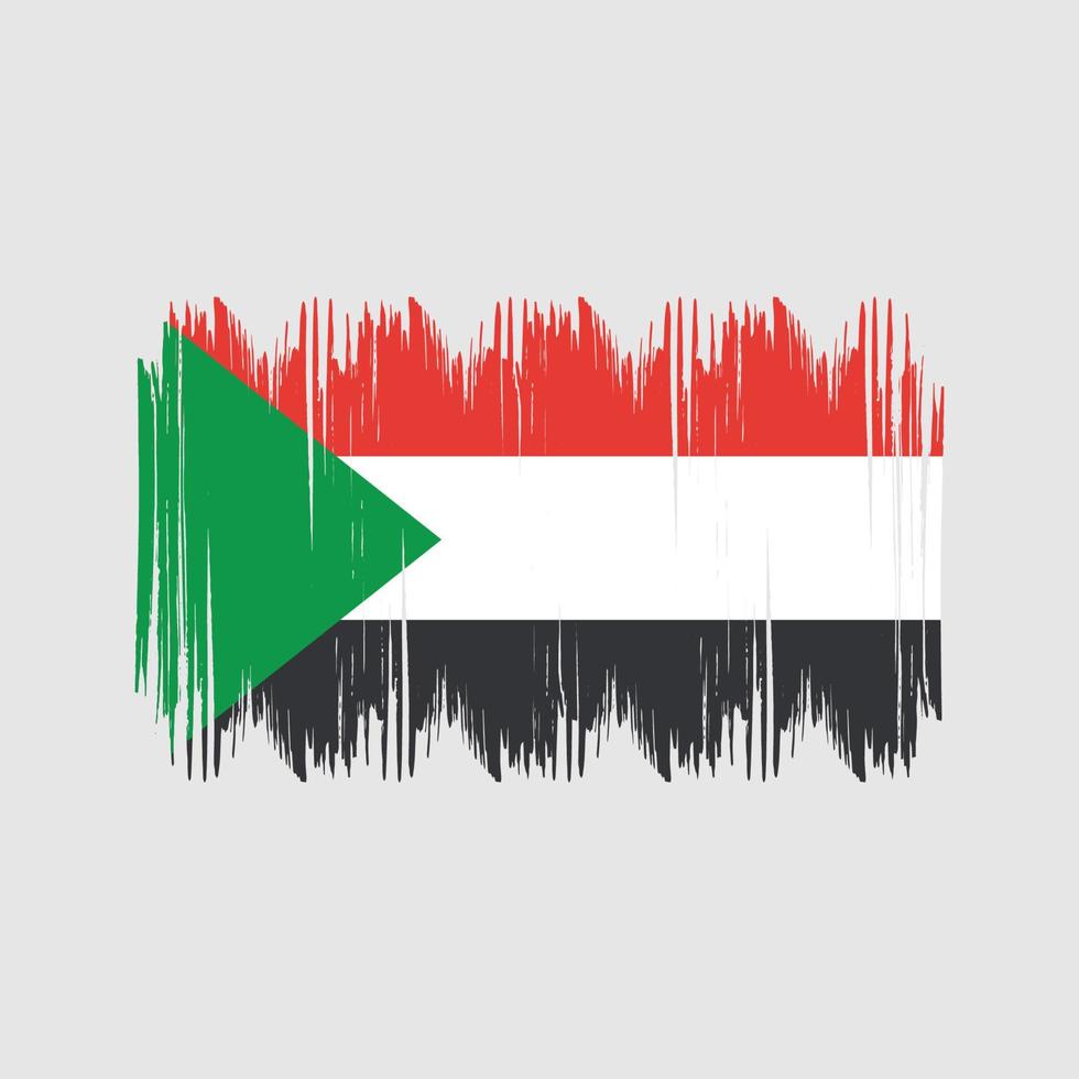 Sudan Flag Bush Strokes. National Flag vector