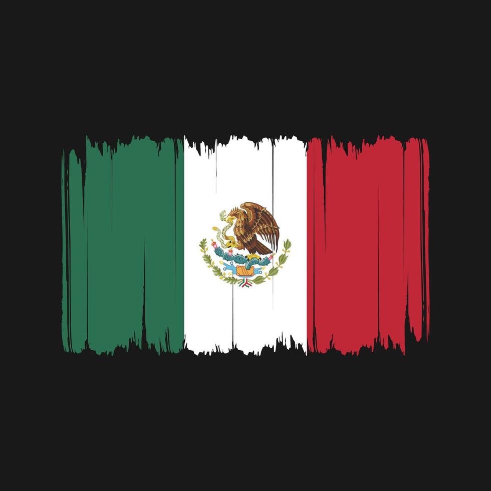 Mexico Flag Brush Strokes. National Flag vector