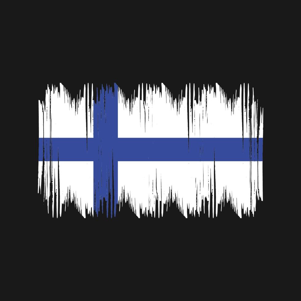Finland Flag Bush Strokes. National Flag vector