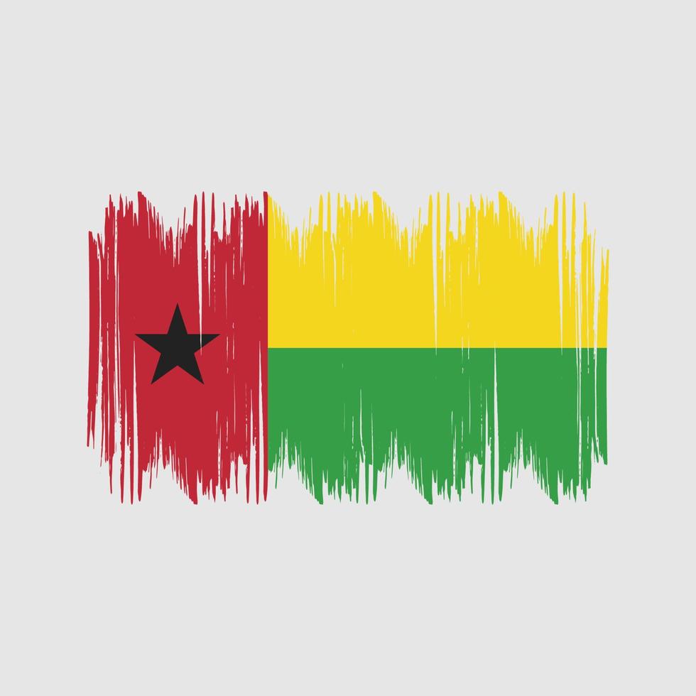 Guinea Bissau Flag Bush Strokes. National Flag vector