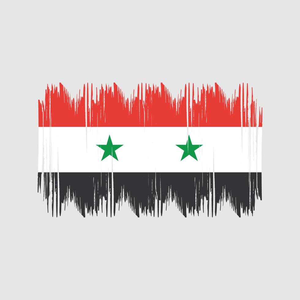 Syria Flag Bush Strokes. National Flag vector