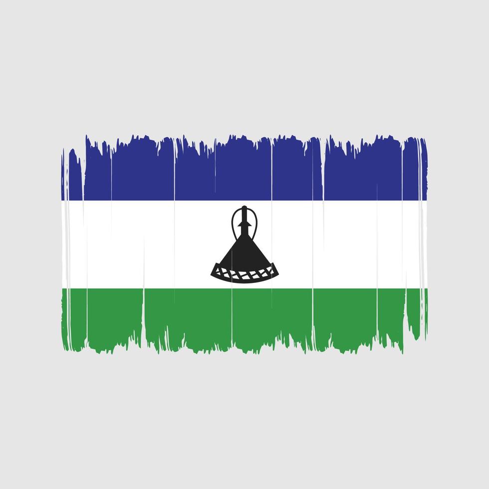 trazos de pincel de bandera de lesotho. bandera nacional vector