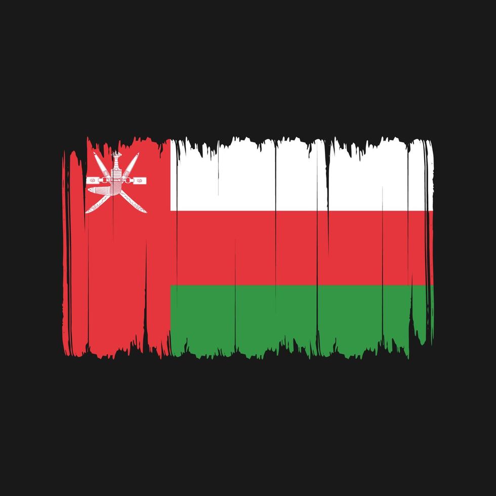 Oman Flag Brush Strokes. National Flag vector