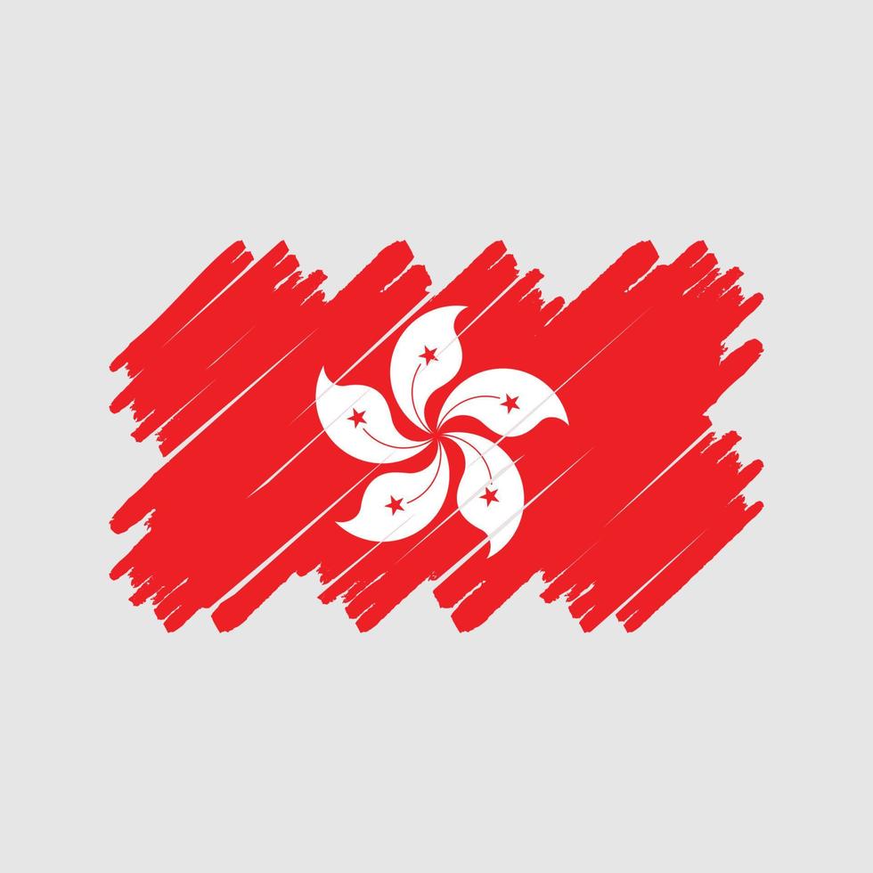 Hong Kong Flag Brush. National Flag vector