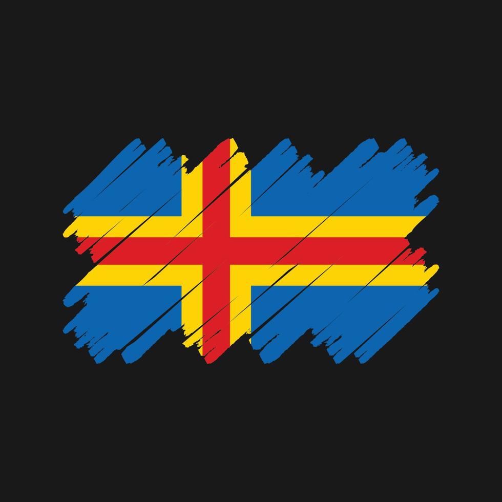 Aland Islands Flag Brush. National Flag vector