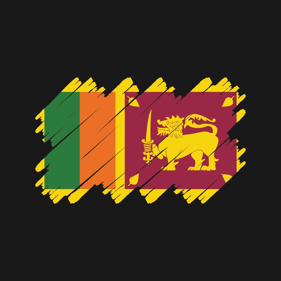 cepillo de bandera de sri lanka. bandera nacional vector