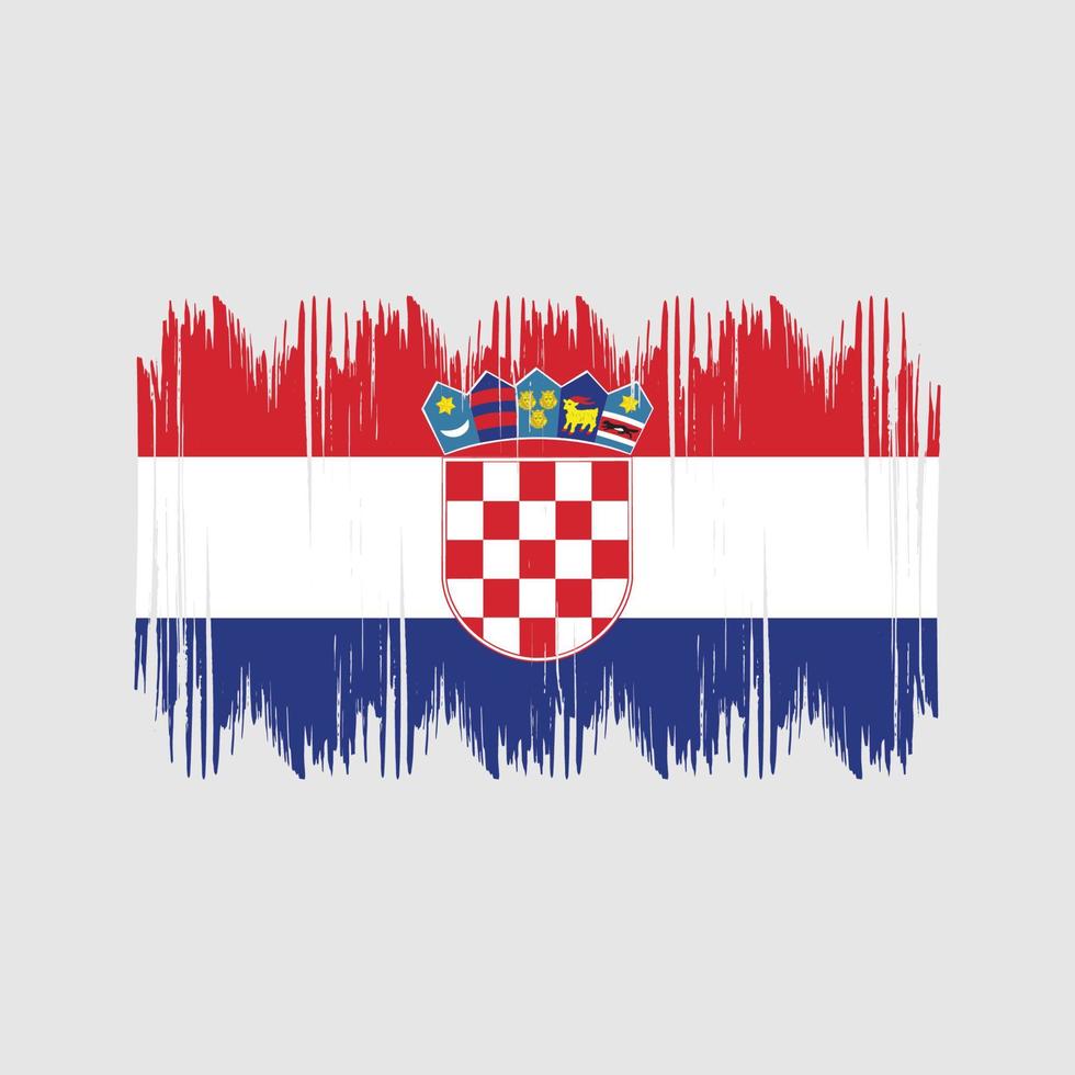 Croatia Flag Bush Strokes. National Flag vector