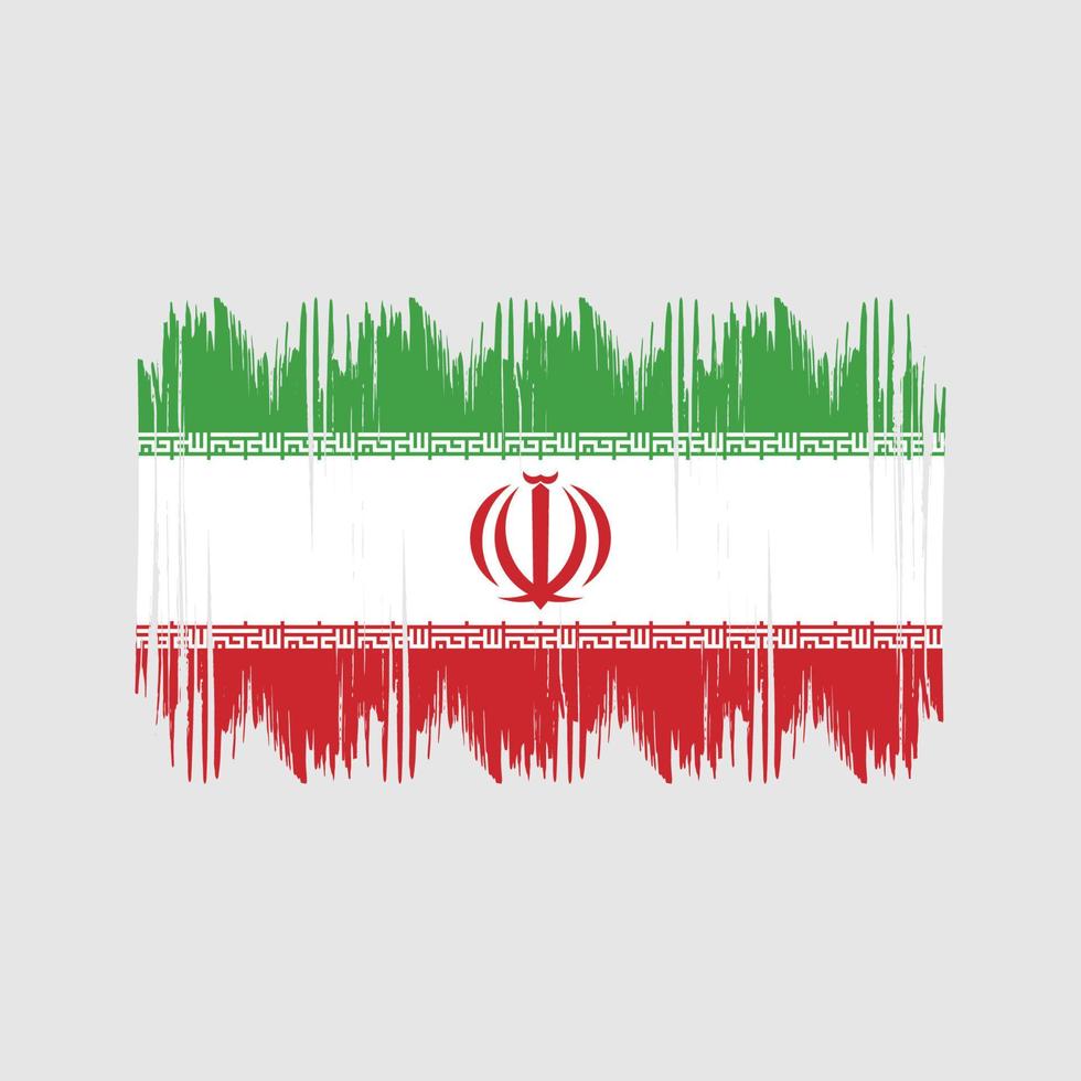 Iran Flag Bush Strokes. National Flag vector