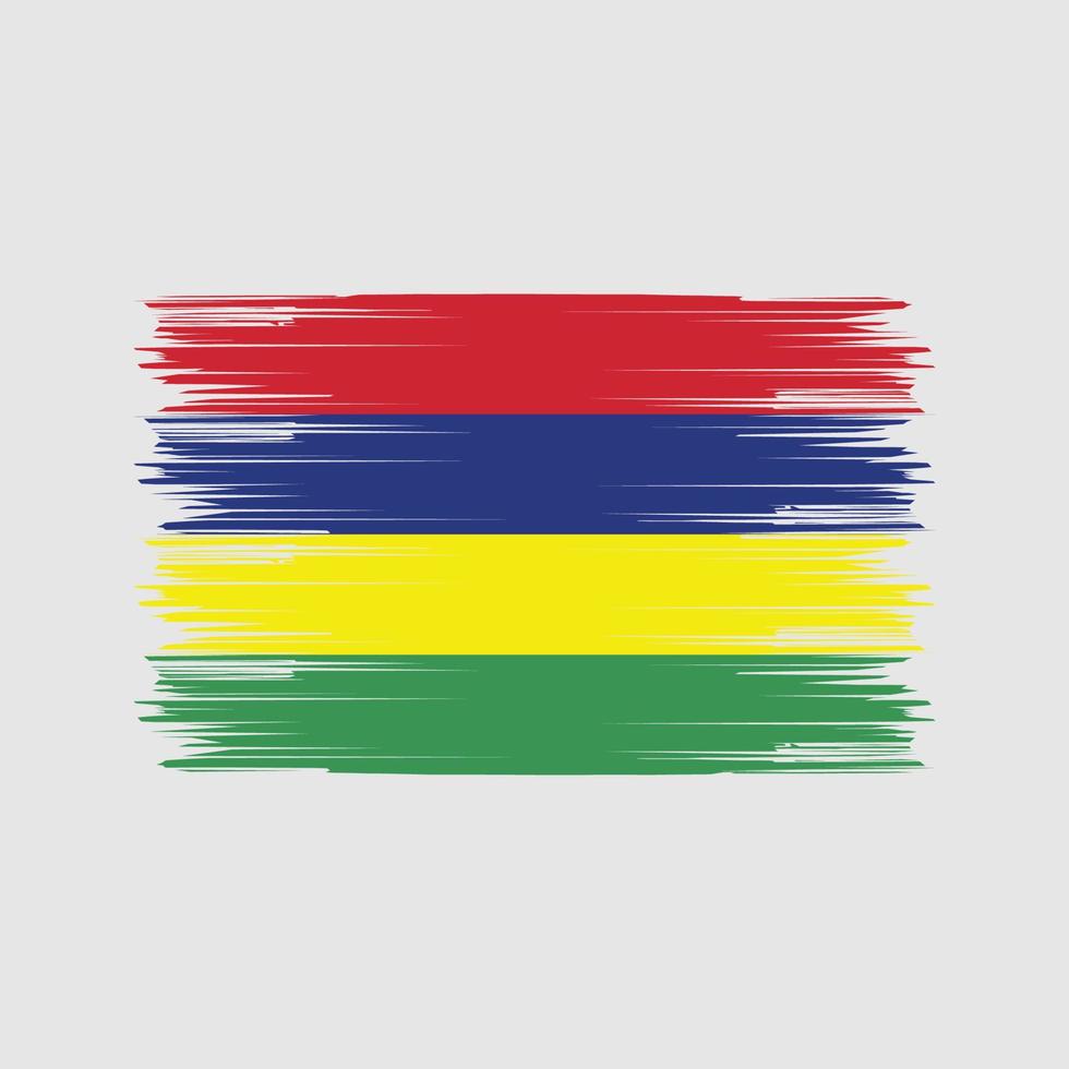 pincel de bandera de mauricio. bandera nacional vector