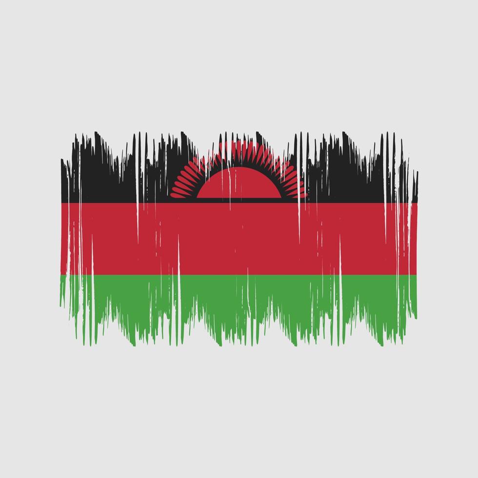 trazos de arbusto de bandera de malawi. bandera nacional vector