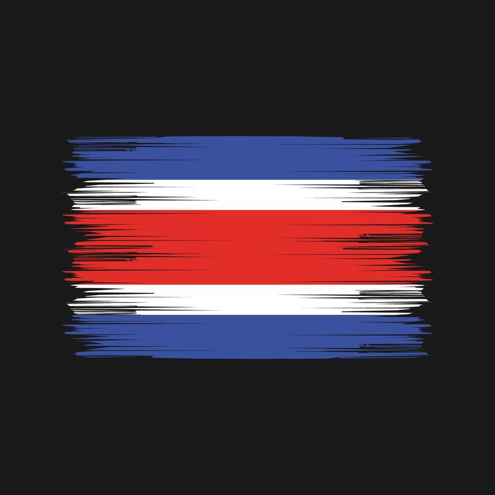 pincel de bandera de costa rica. bandera nacional vector