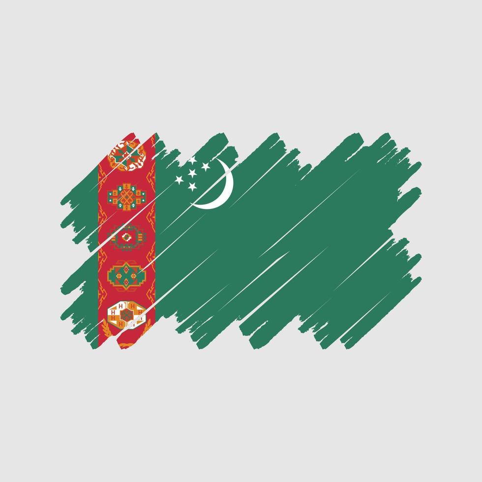 pincel de bandera de turkmenistán. bandera nacional vector