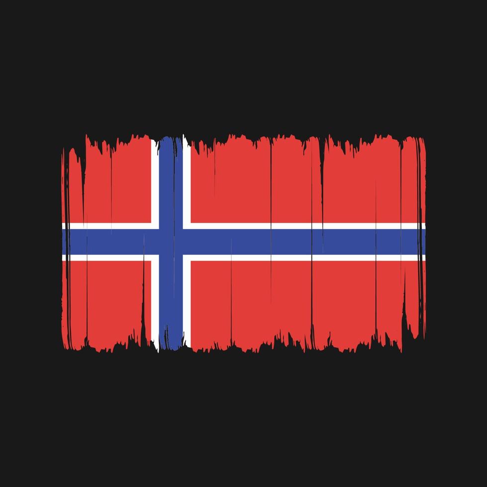 trazos de pincel de bandera de noruega. bandera nacional vector