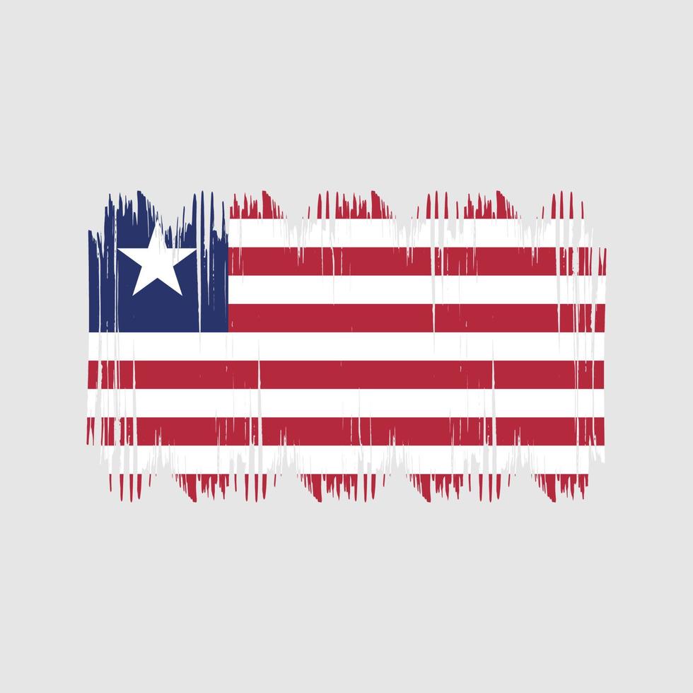 Liberia Flag Bush Strokes. National Flag vector