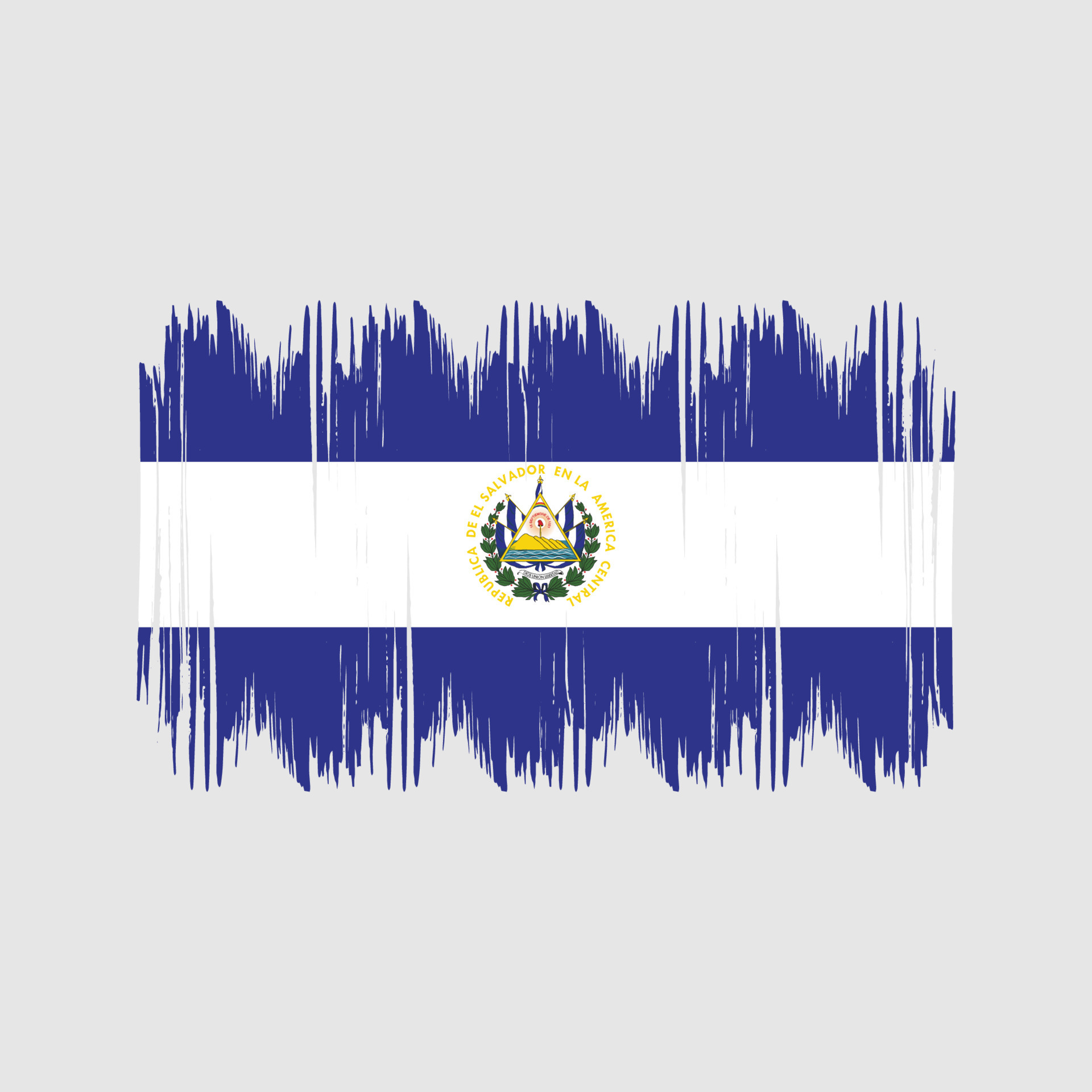 El Salvador Flag Bush Strokes. National Flag 11080838 Vector Art at