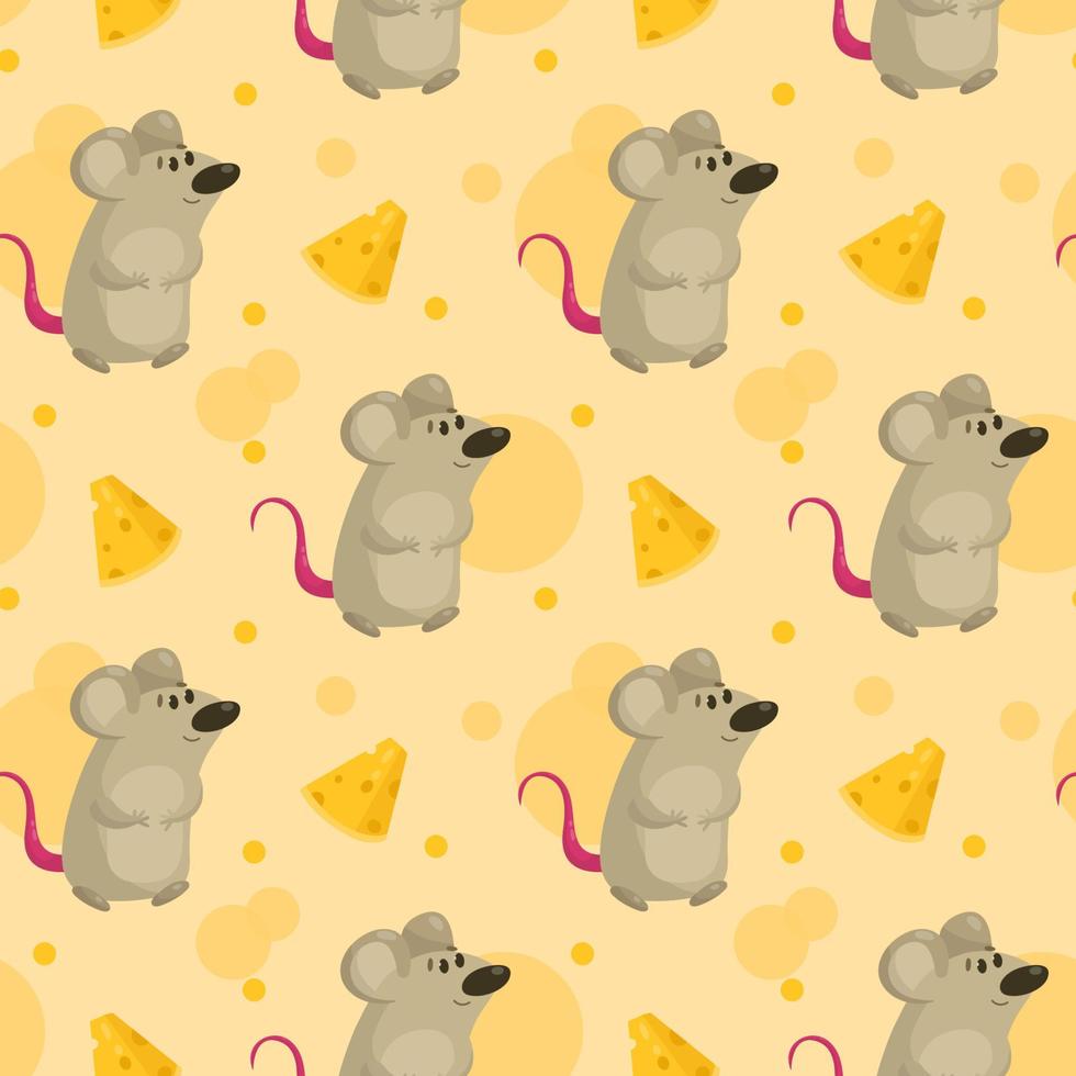 Vector pattern with mouse and cheese