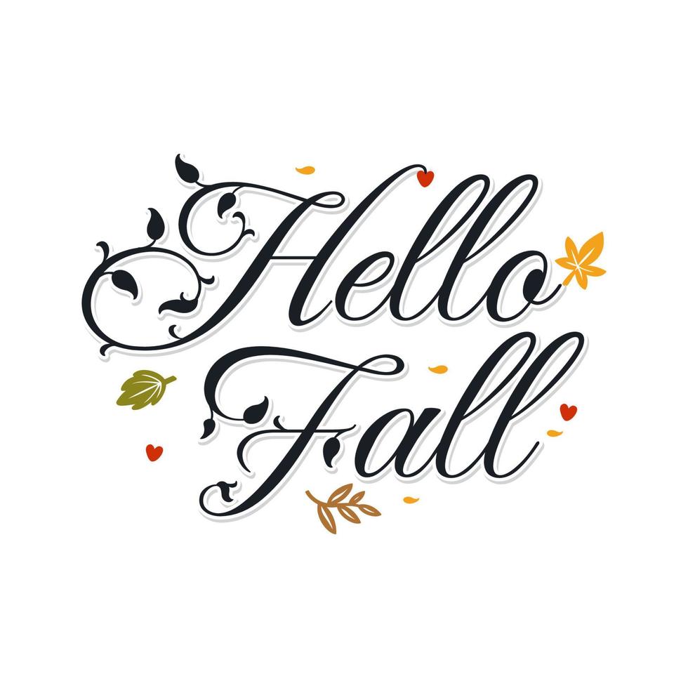 Hello fall vector art Icon graphics illustration