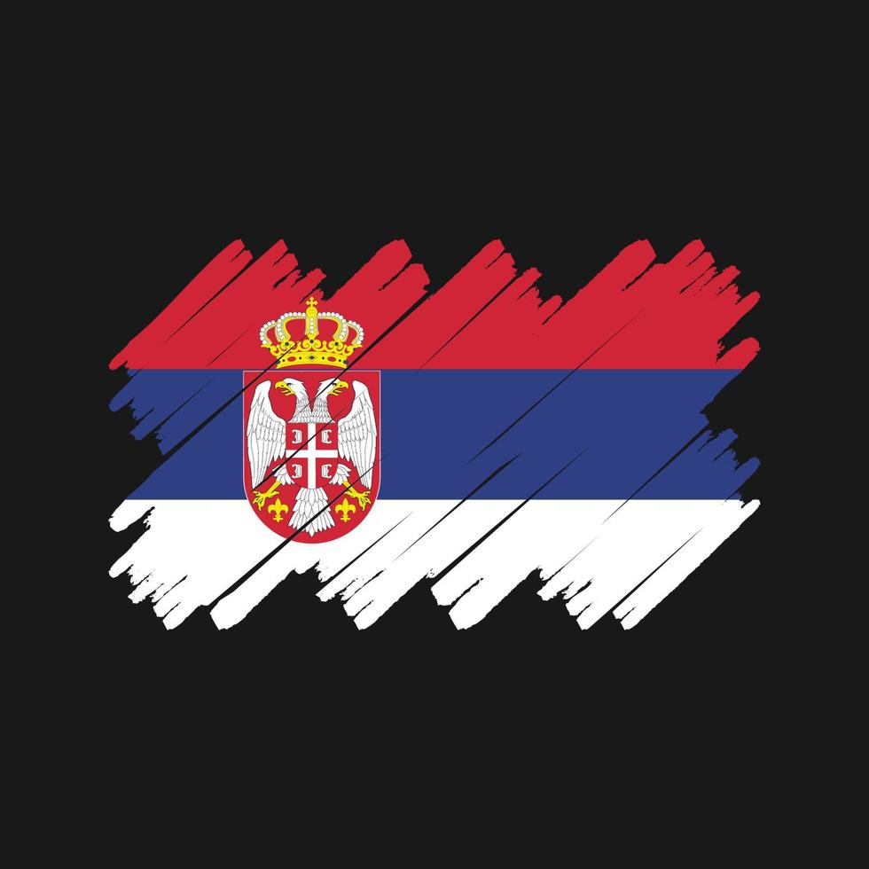 cepillo de bandera serbia. bandera nacional vector