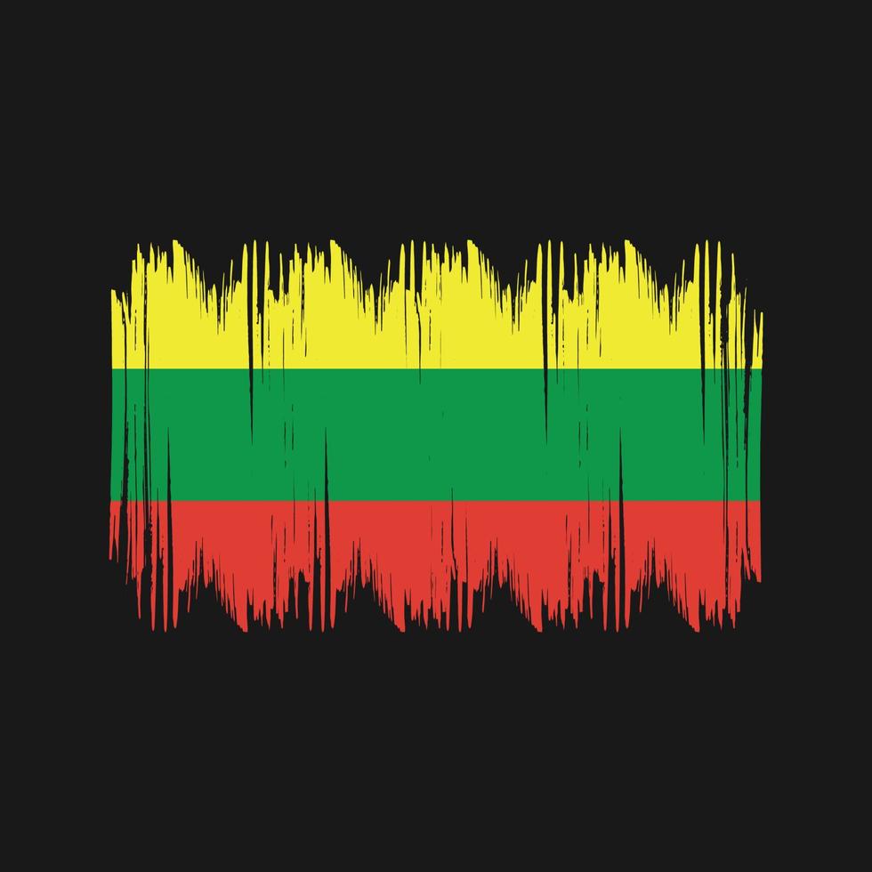 Lithuania Flag Bush Strokes. National Flag vector