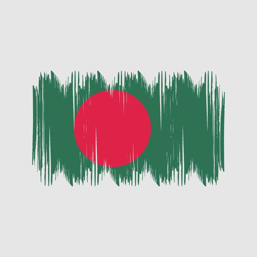 Bangladesh Flag Bush Strokes. National Flag vector