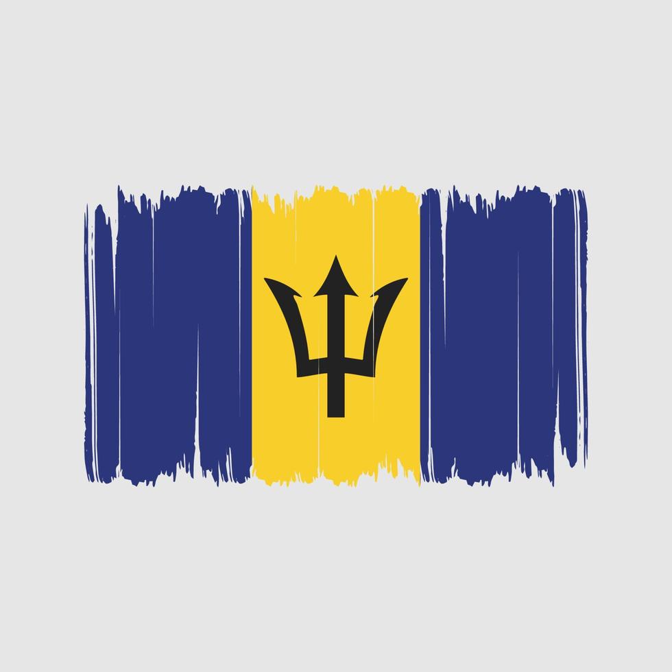 trazos de pincel de la bandera de barbados. bandera nacional vector