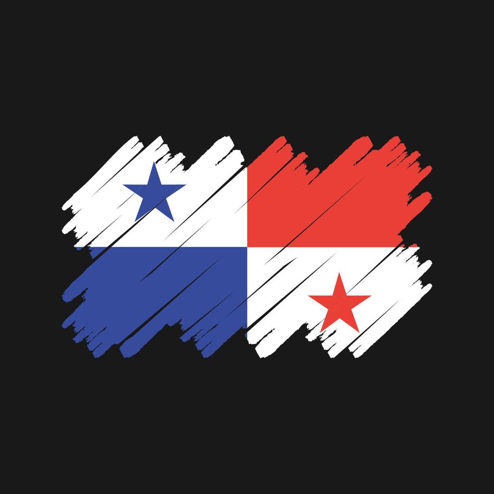 cepillo de la bandera de Panamá. bandera nacional vector