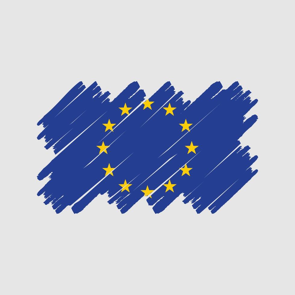 cepillo de bandera europea. bandera nacional vector