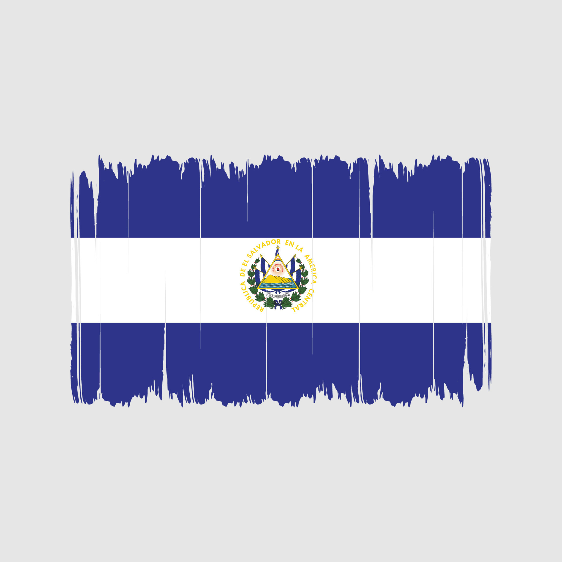 El Salvador Flag Brush Strokes. National Flag 11080990 Vector Art at