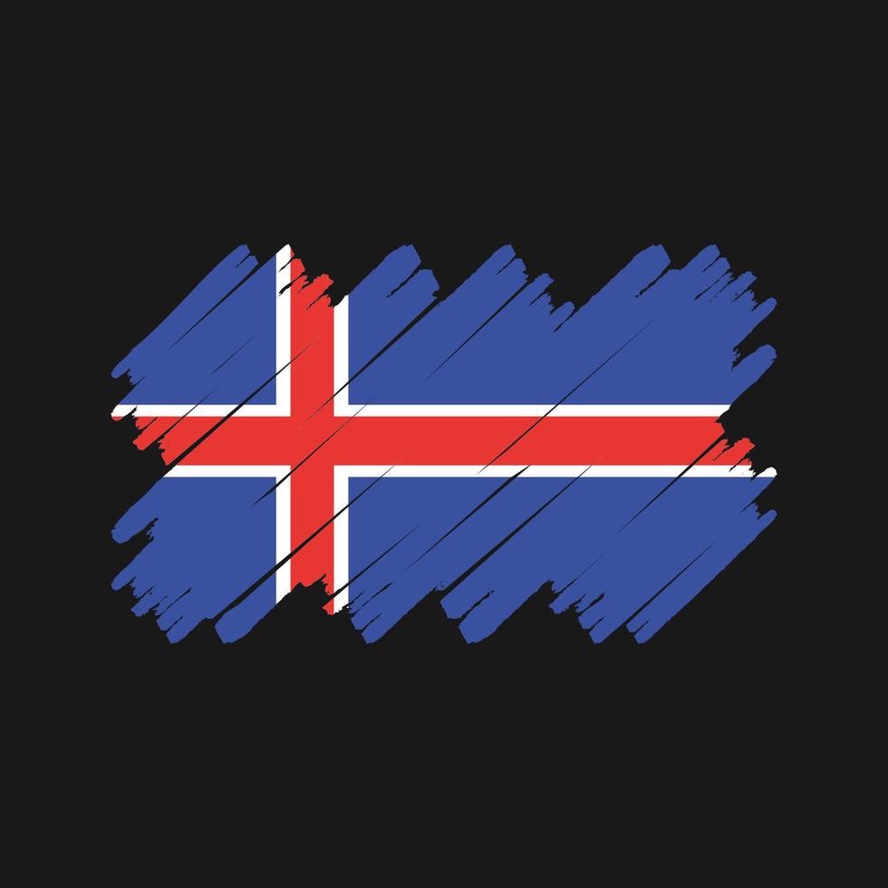cepillo de bandera de islandia. bandera nacional vector
