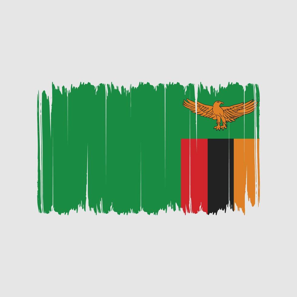 Zambia Flag Brush Strokes. National Flag vector