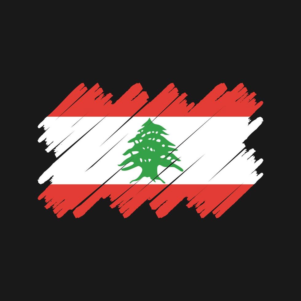 Lebanon Flag Brush. National Flag vector
