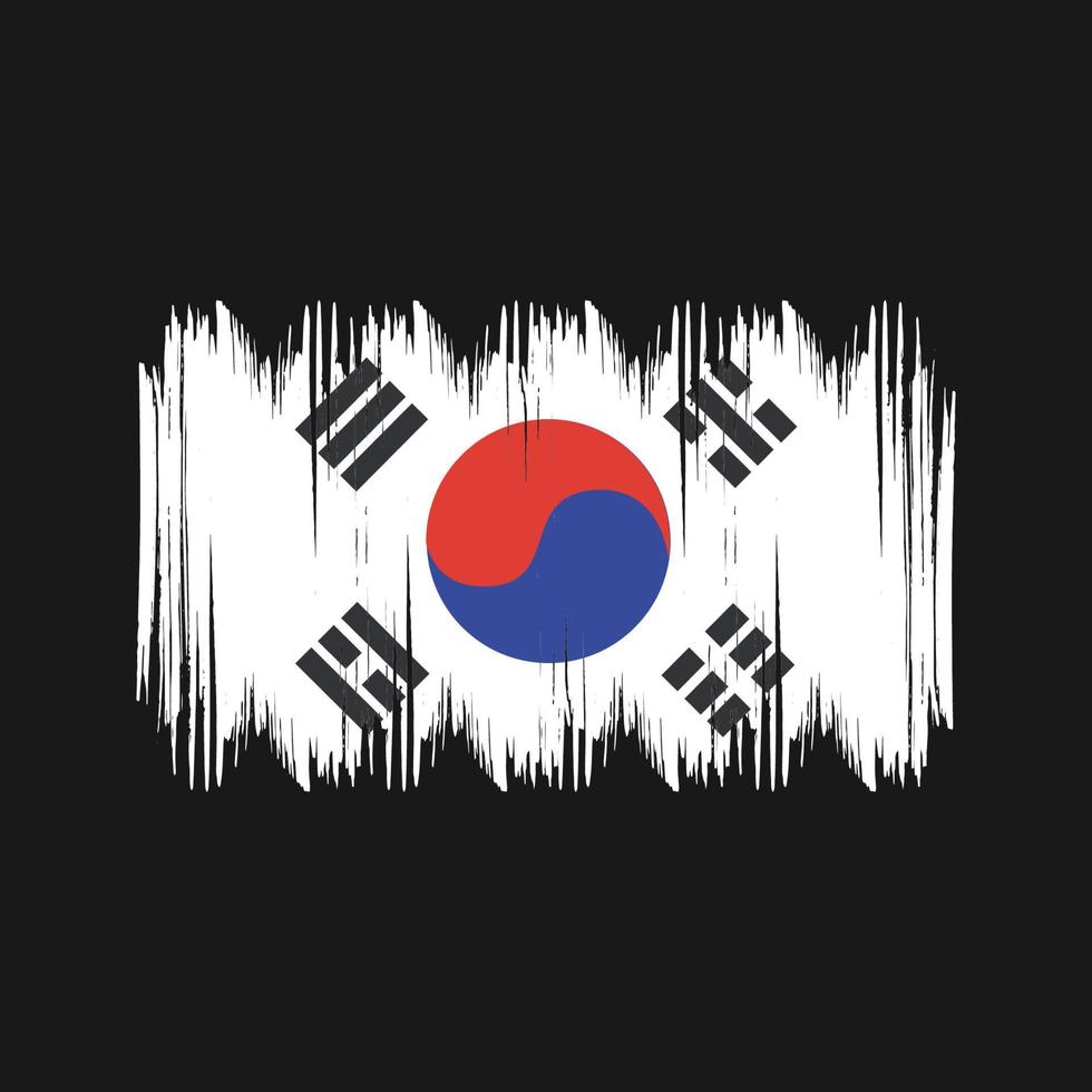 South Korea Flag Bush Strokes. National Flag vector