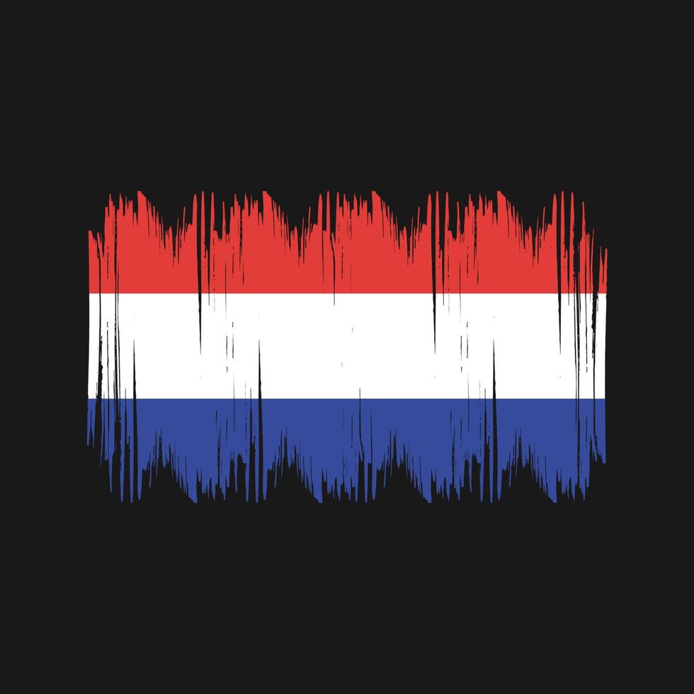 Netherlands Flag Bush Strokes. National Flag vector