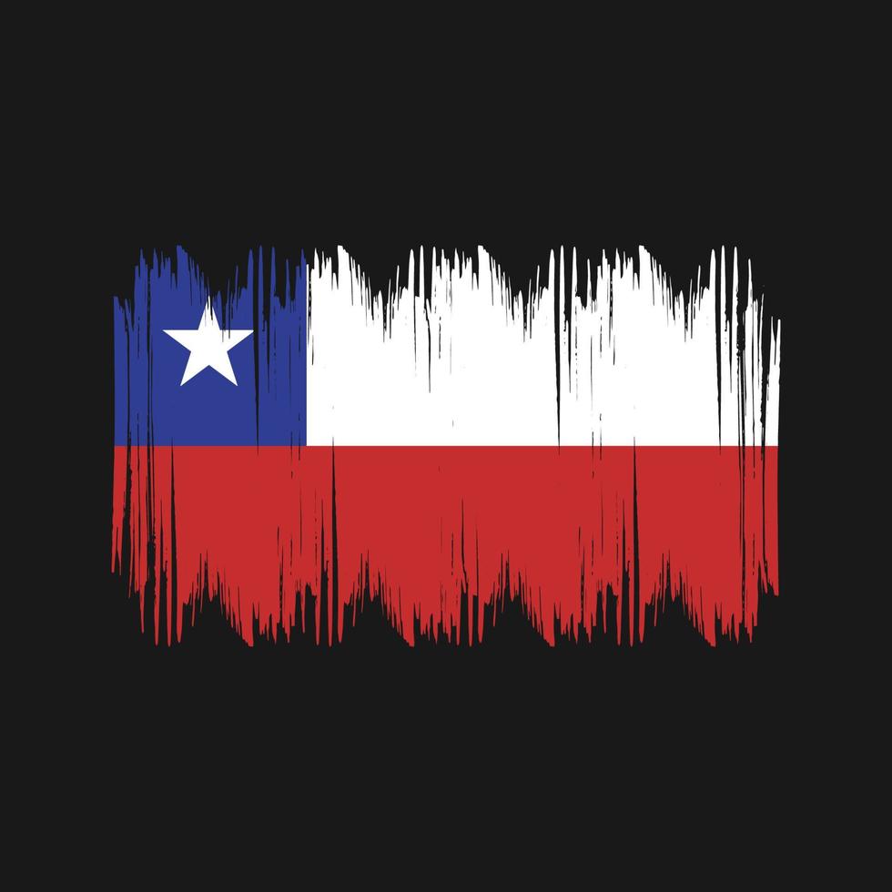 Chile Flag Bush Strokes. National Flag vector