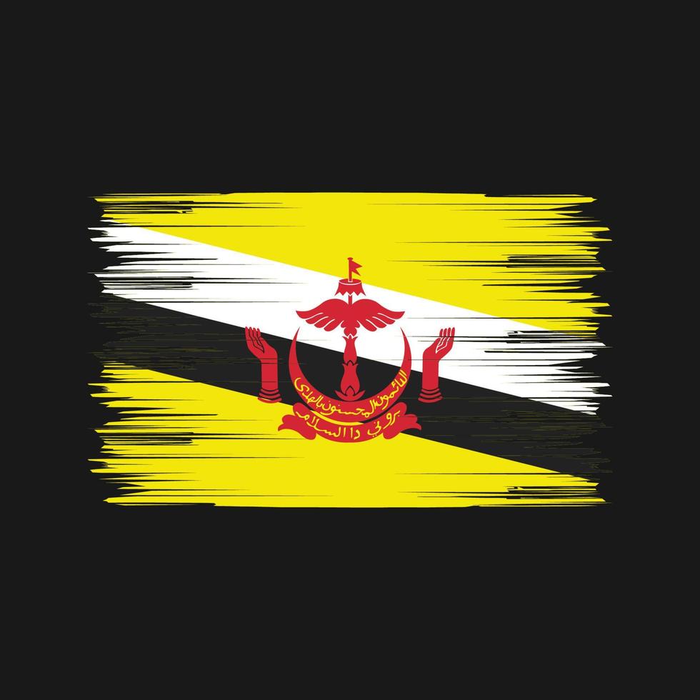 pincel de bandera de brunéi. bandera nacional vector