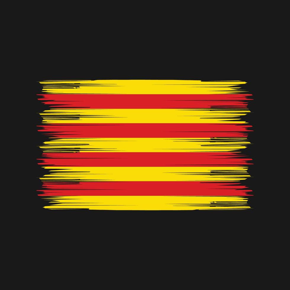 Catalonia Flag Brush. National Flag vector