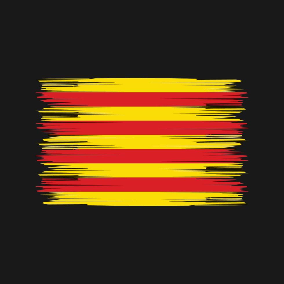 cepillo de la bandera de cataluña. bandera nacional vector