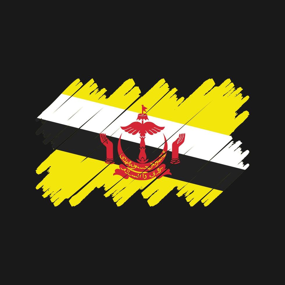 Brunei Flag Brush. National Flag vector