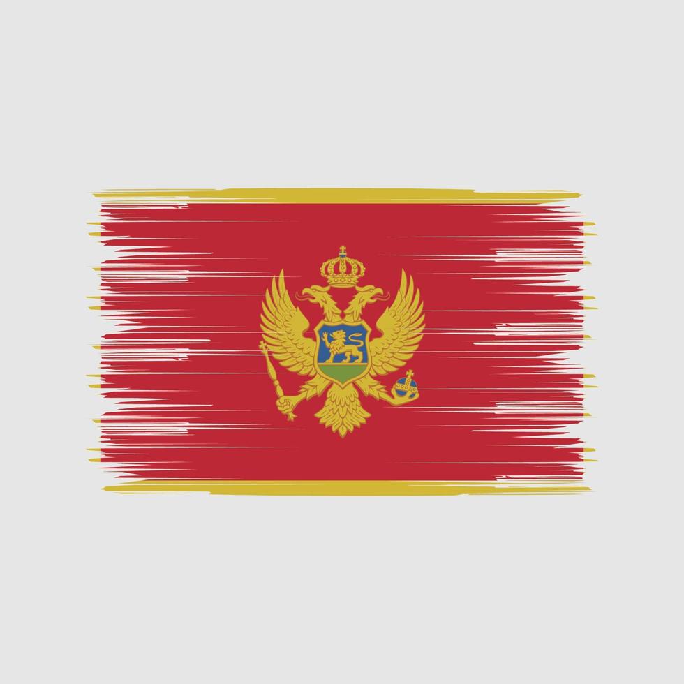 cepillo de bandera de montenegro. bandera nacional vector