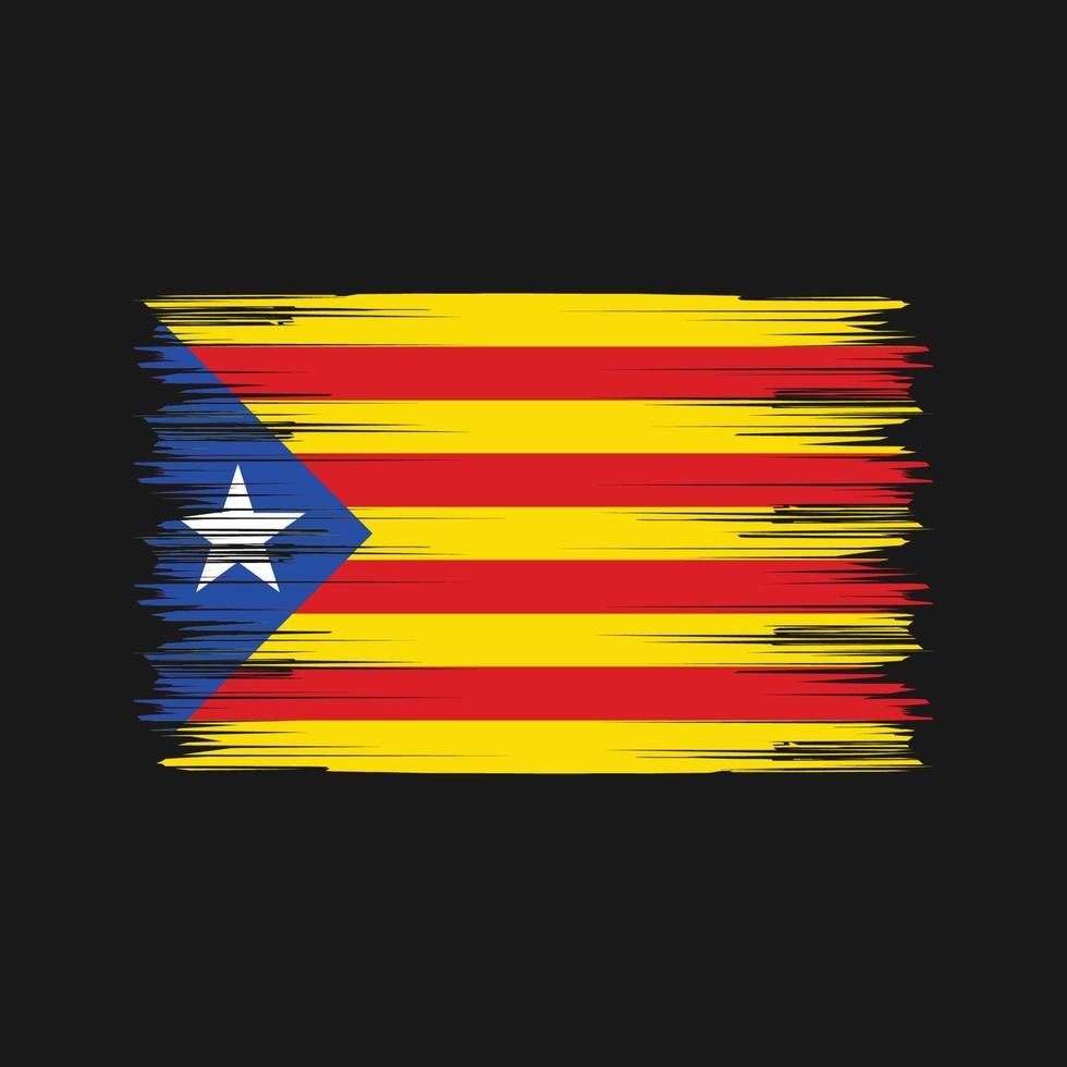 cepillo de la bandera de cataluña. bandera nacional vector