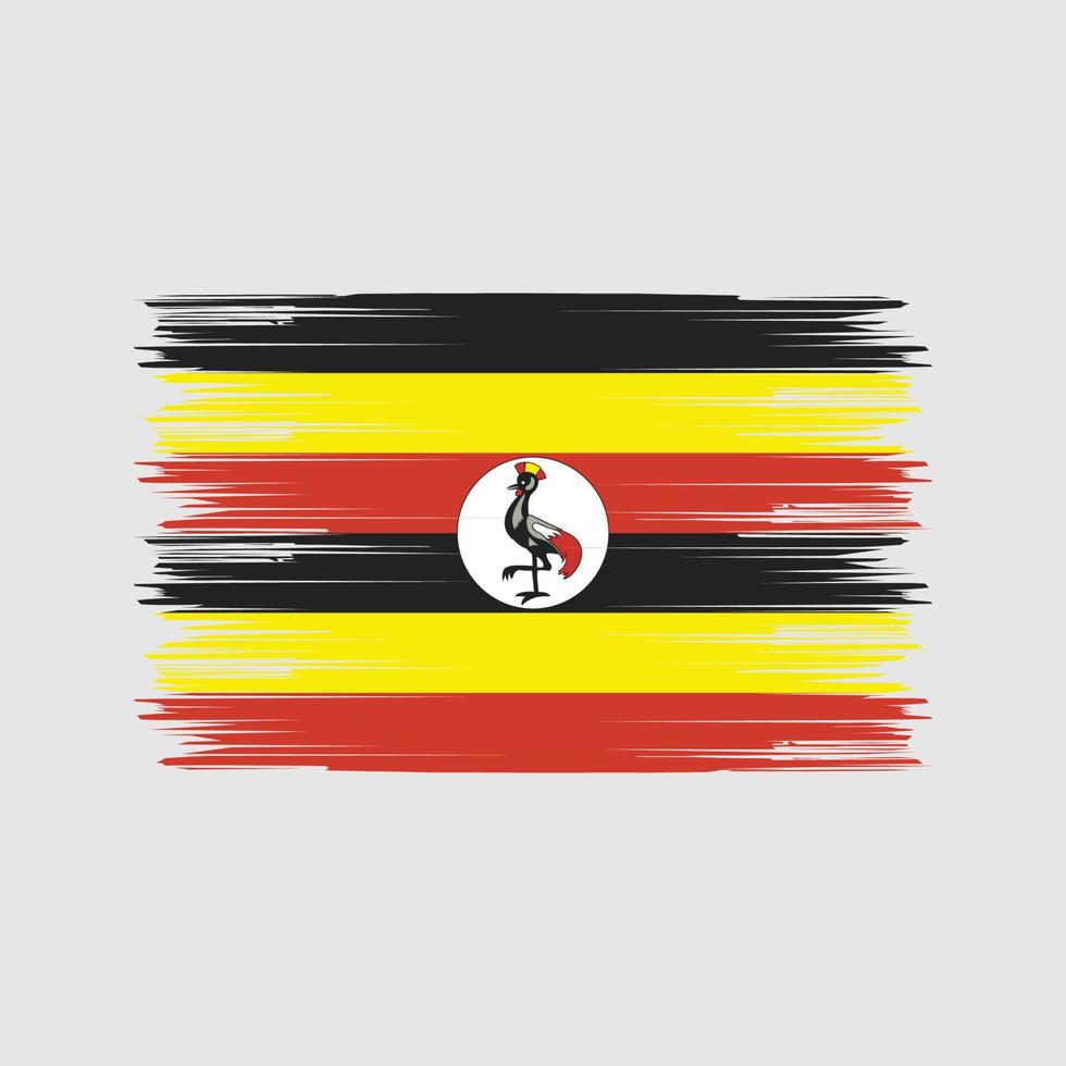 pincel de bandera de uganda. bandera nacional vector