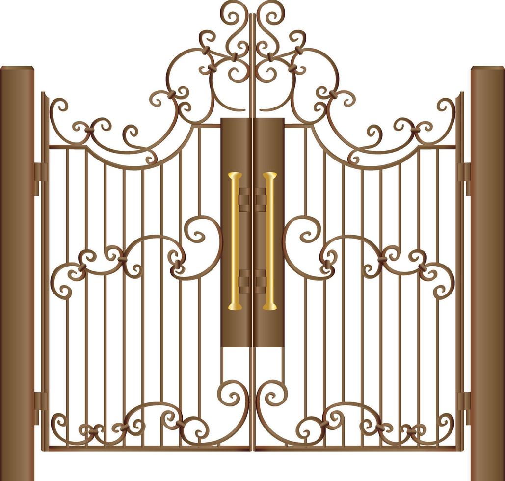 Stylish Golden Fence Gate vector