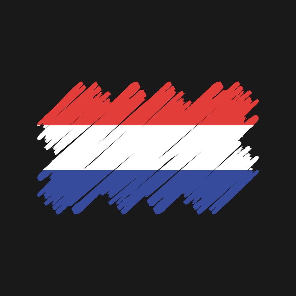 Netherlands Flag Brush. National Flag vector
