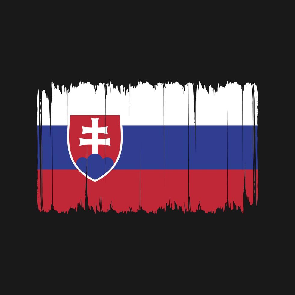 trazos de pincel de bandera de eslovaquia. bandera nacional vector
