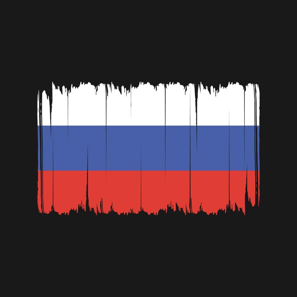 trazos de pincel de la bandera de rusia. bandera nacional vector