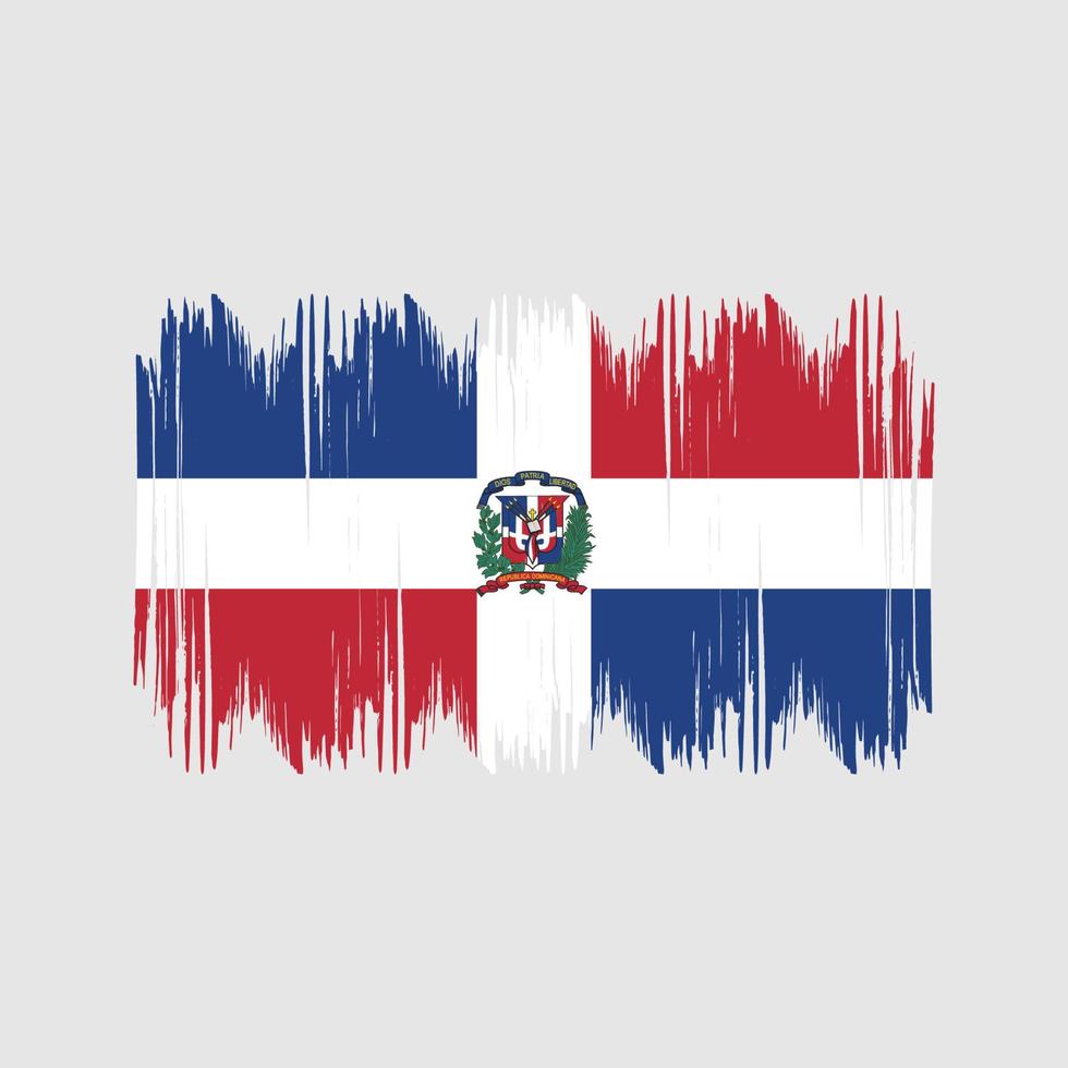 Dominican Republic Flag Bush Strokes. National Flag vector