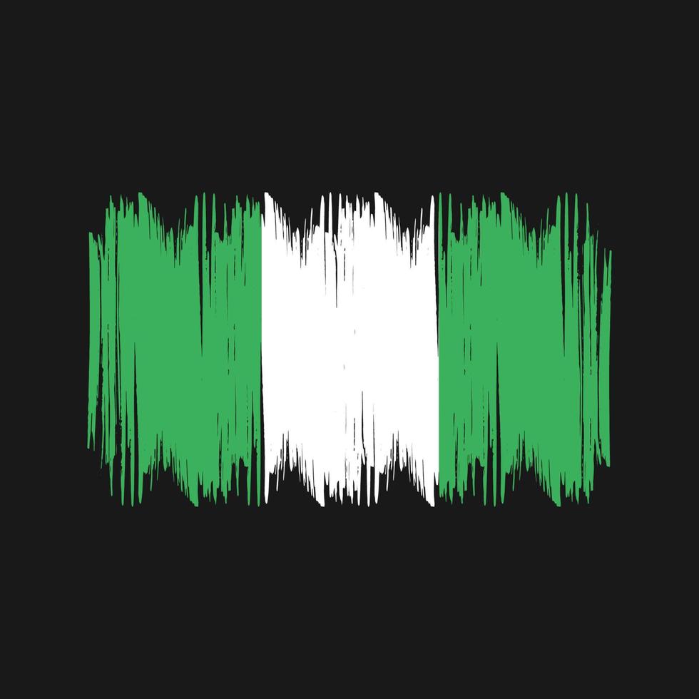 Nigeria Flag Bush Strokes. National Flag vector