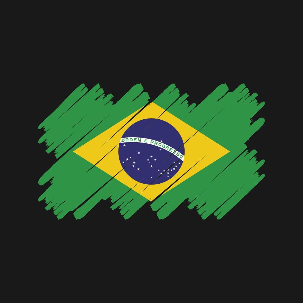 Brazil Flag Brush. National Flag vector